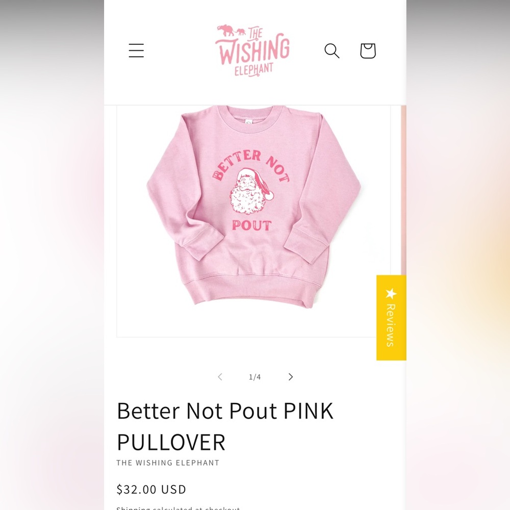 Pink 'Better Not Pout' Sweater THE WISHING ELEPHANT
